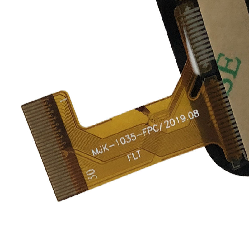 Close-up view of the internal flex cable showing MJK-1035-FPC printed text to verify pin configuration and version