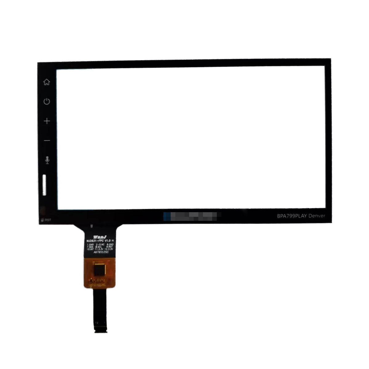 Front view of 6.8" car stereo touch screen digitizer for Blaupunkt BPA799PLAY Denver