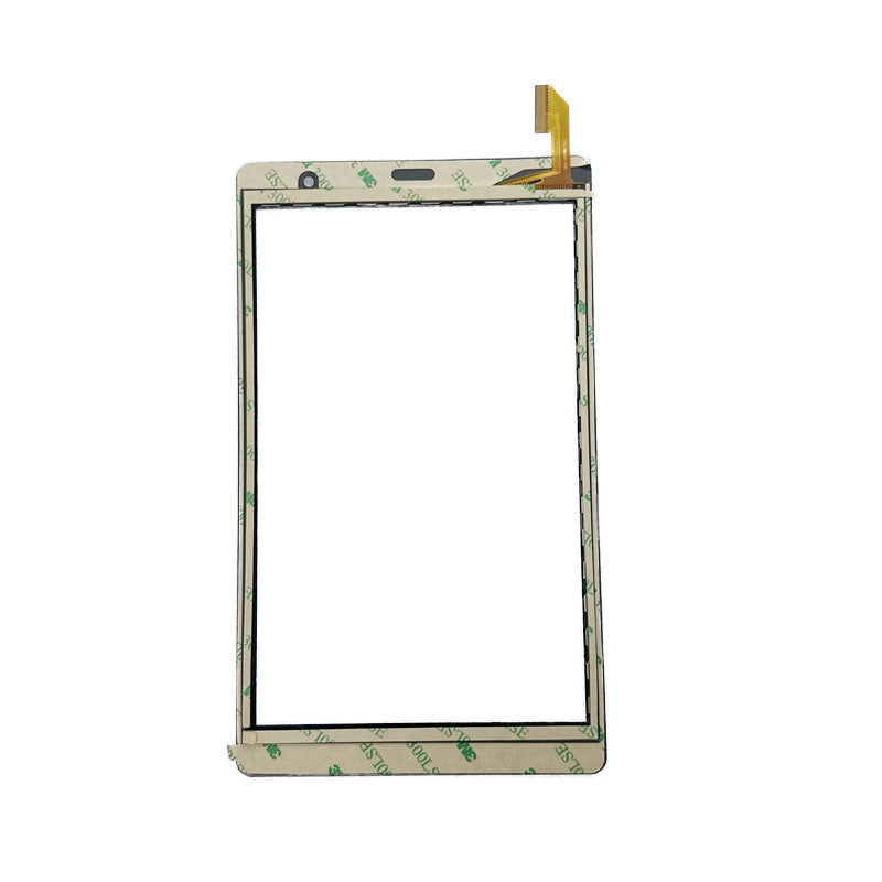 Back view of 8" YZS-0845F-FPC touch glass with adhesive tape