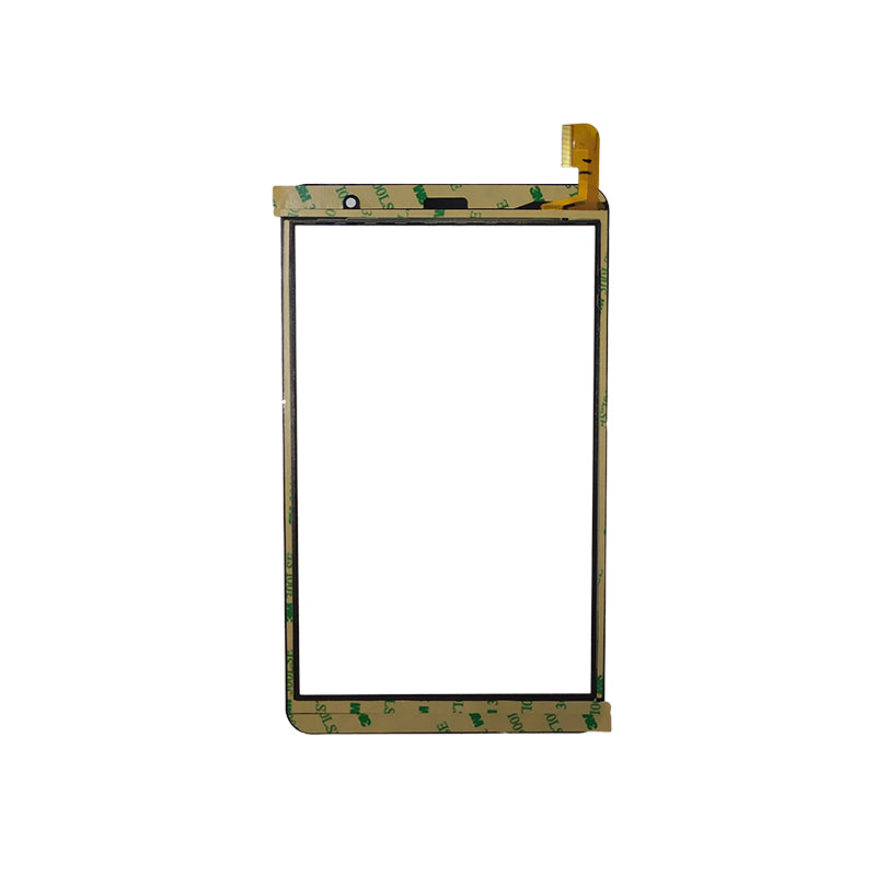 Back view of 8" touch glass for XC-PG0800-100-FPC-A0 with adhesive tape