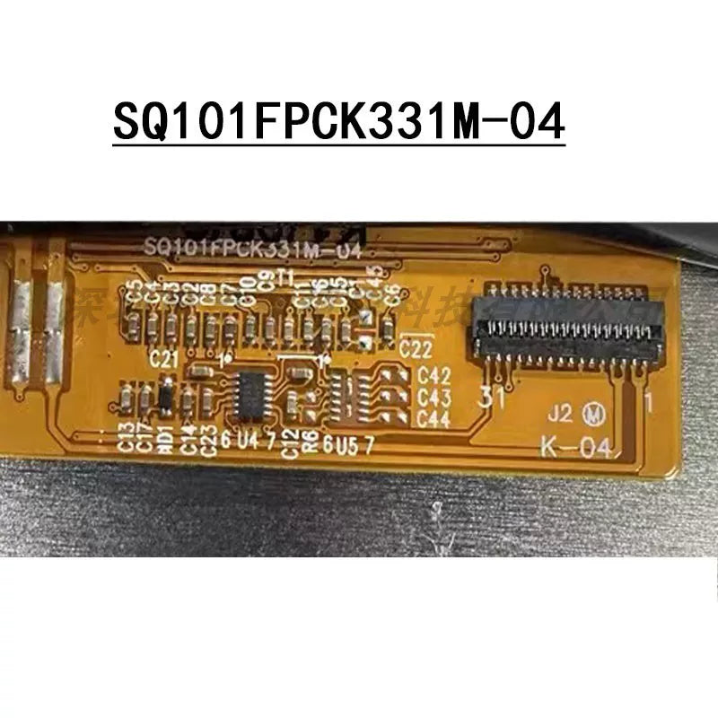 Close-up view of the internal ribbon cable for SQ101FPCK331M-04 to verify the connector pins and hardware code