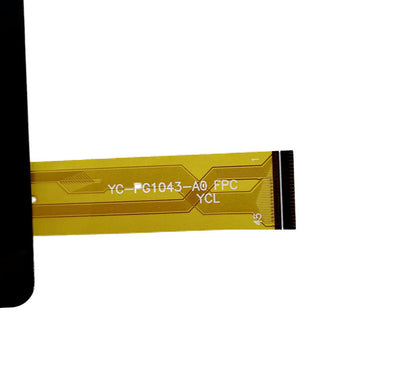 Close-up view of the internal flex cable showing YC-PG1043-A0 FPC printed text to verify pin configuration and version