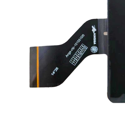 Close-up view of the internal flex cable showing the ANGS-CTP-101551D0 code to verify connector pins and hardware version.