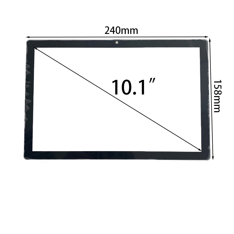 Front view of 10.1 inch replacement touch screen digitizer glass for Contixo K103B tablet
