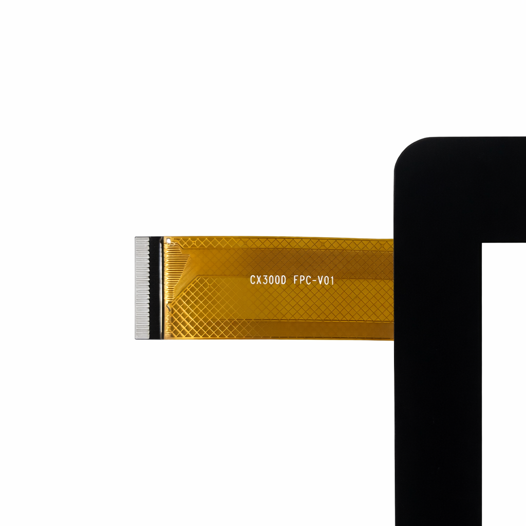 CX300D FPC-V01 flex ribbon cable number and connector close up detail