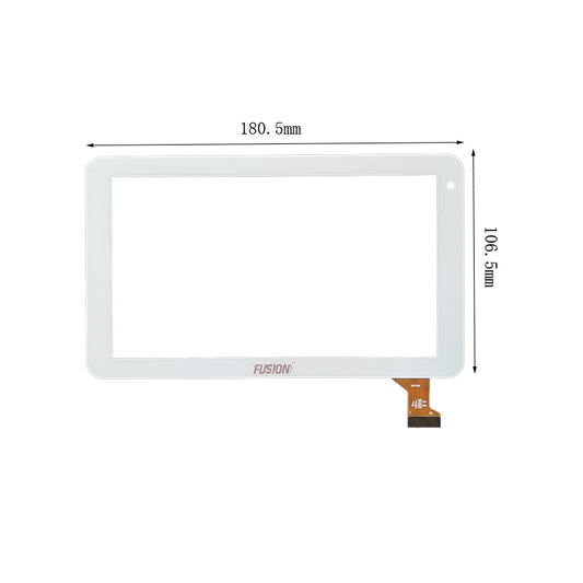 Front view of 7 inch replacement touch screen digitizer glass for FUSION5 KD095 Kids Tablet