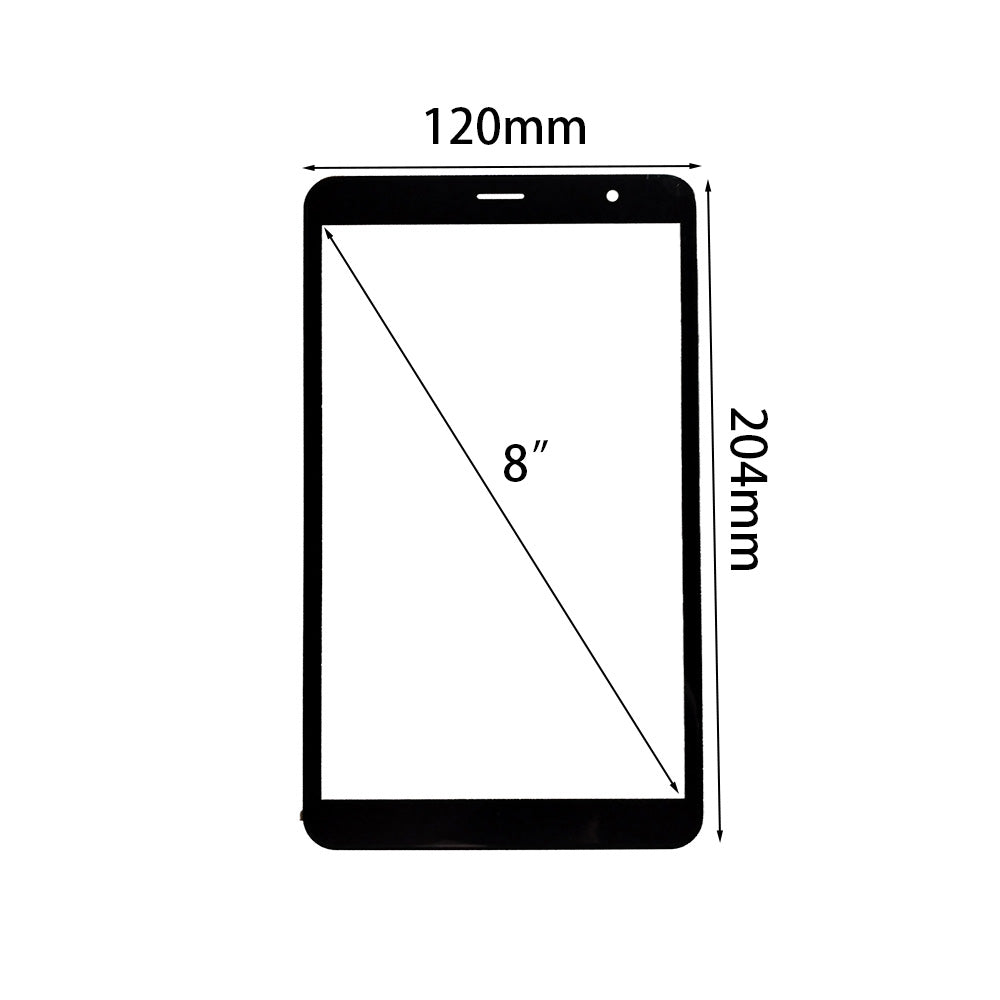 Front view of 8" touch screen digitizer for GO MD USA X23 TAB