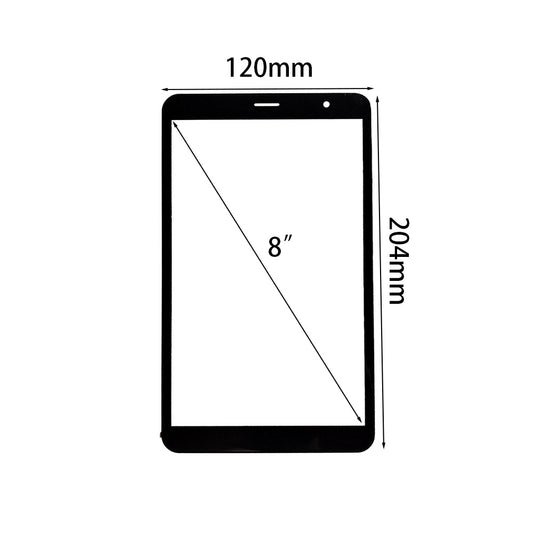 Front view of 8" touch screen digitizer for GO MD USA X23 TAB