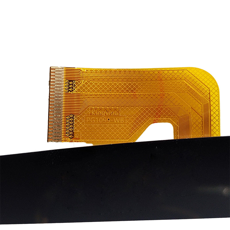 Close-up view of the internal flex cable for Kingvina PG1099-WB to verify connector markings and version