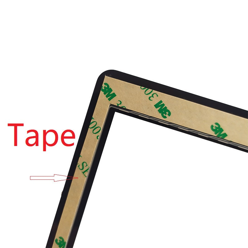 Back view of MJK-PG070-2273-FPC touch screen glass showing frame and adhesive tape