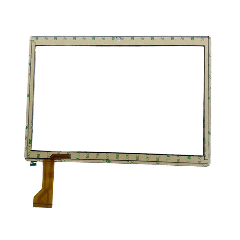 Back view of 10.1" PX101E50A021 touch glass with adhesive tape