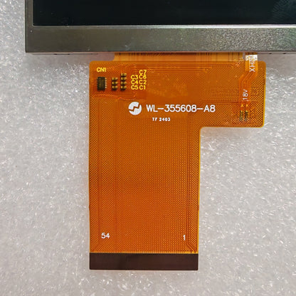 Close-up view of the internal ribbon cable for WL-355608-A8 to verify the connector pins and hardware code
