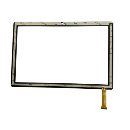 Back view of 10.1" XC-PG1010-598-FPC-A1 touch glass with adhesive tape