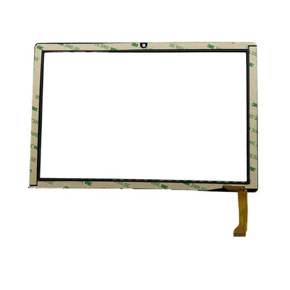 Back view of 10.1" XC-PG1010-687FPC-A2 touch glass with adhesive tape