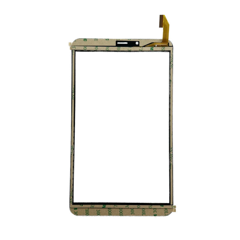 Rear side of the 8 inch touch screen digitizer for YJ1859PG080A2J1-FPC-V0 showing ribbon cable layout