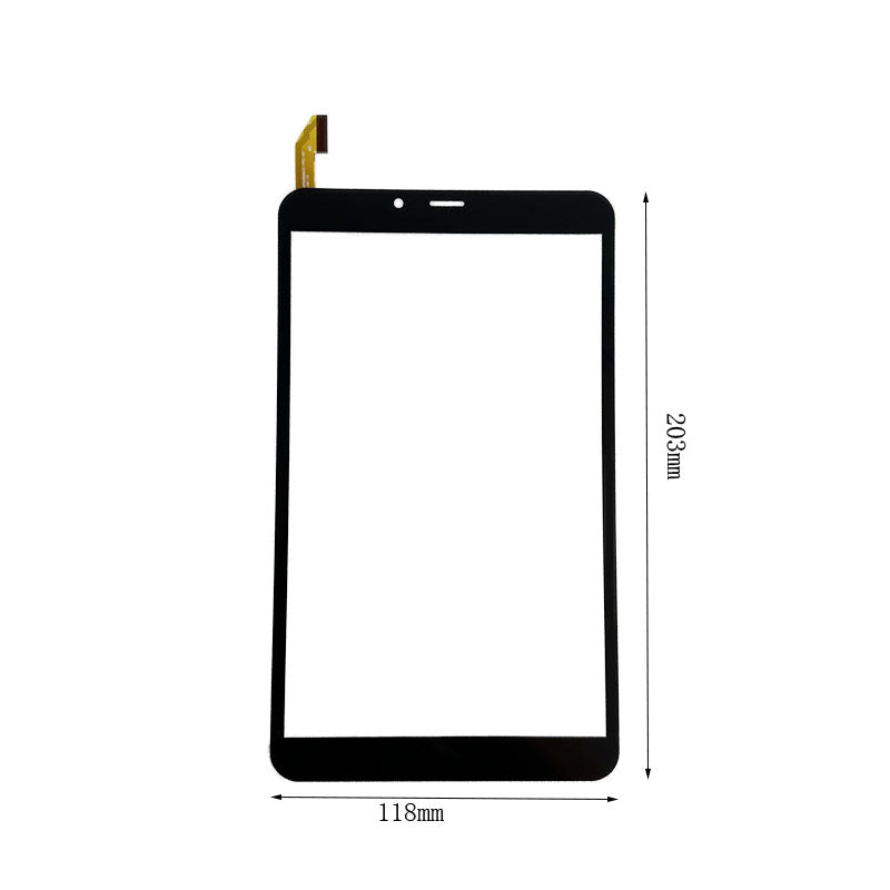 Front view of 8 inch replacement touch screen digitizer glass for YJ1859PG080A2J1-FPC-V0 tablet