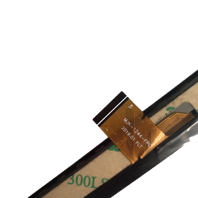 Detailed view of the internal flex cable for DP101740-F2-A and MJK-1244-FPC to check connector pins and part number